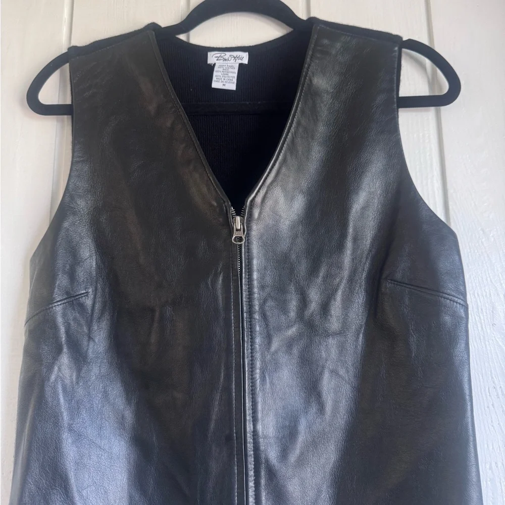Vintage Birch Hill Black Leather Vest